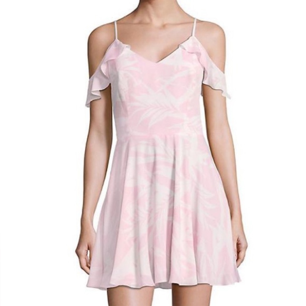 Amanda U Pink and White Tropical Dress